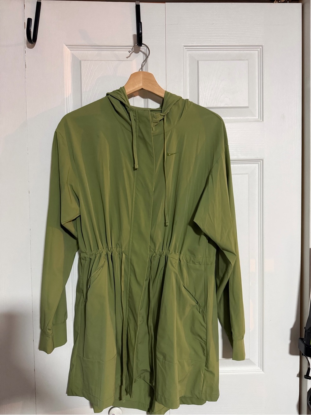 Nike Olive Green Hooded Drawstring Jacket - Women's